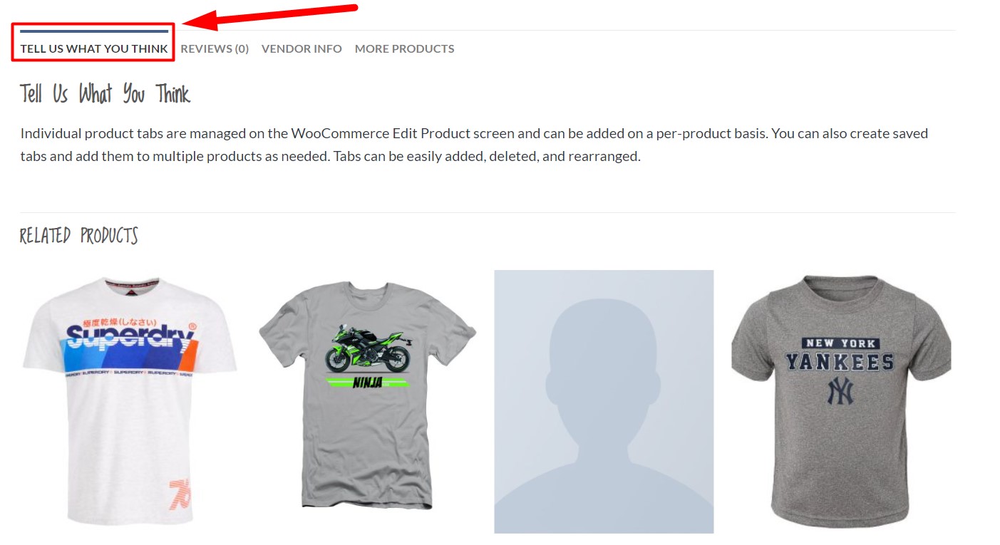 WooCommerce product tabs