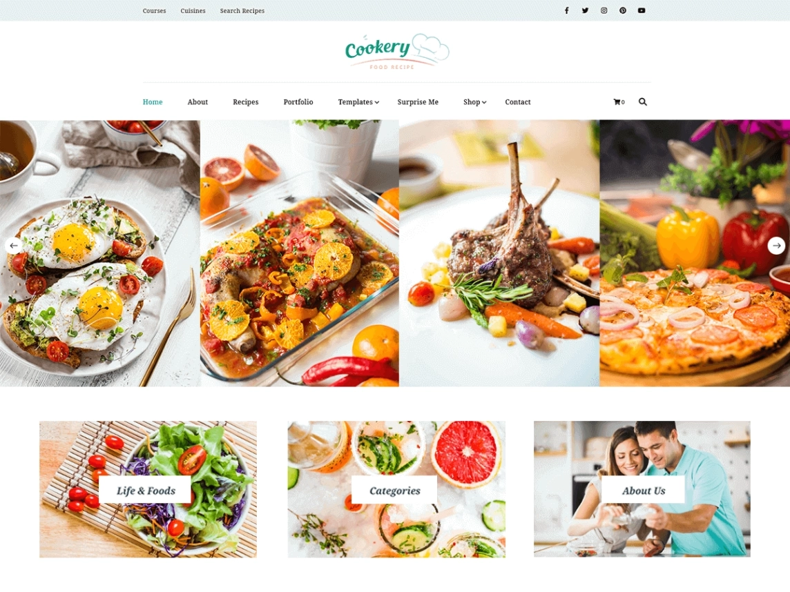 Cookery coffee shop WordPress theme