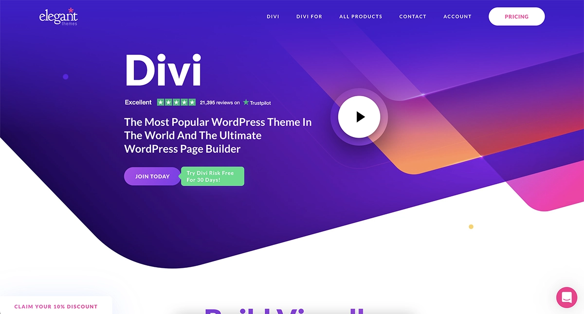 Divi colorful WordPress theme