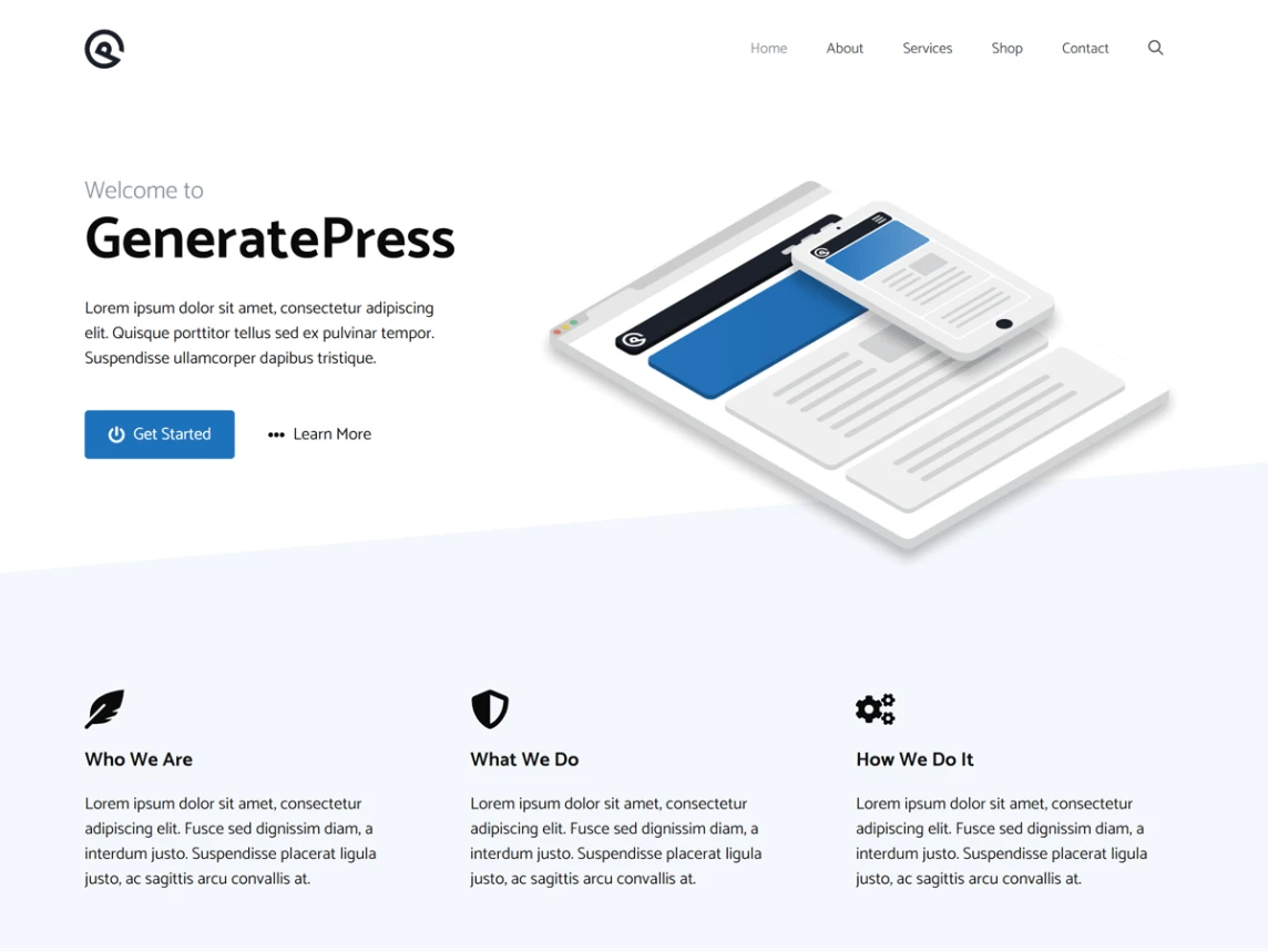 GeneratePress colorful WordPress theme