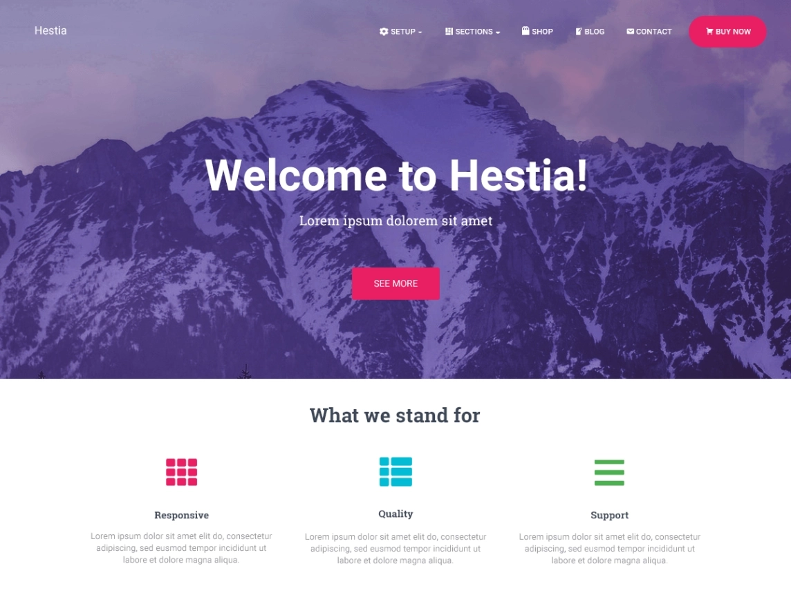 Hestia Gutenberg WordPress theme