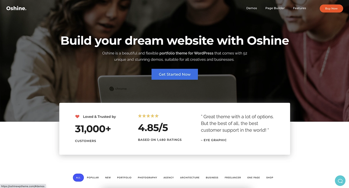 Oshine coffee shop WordPress theme