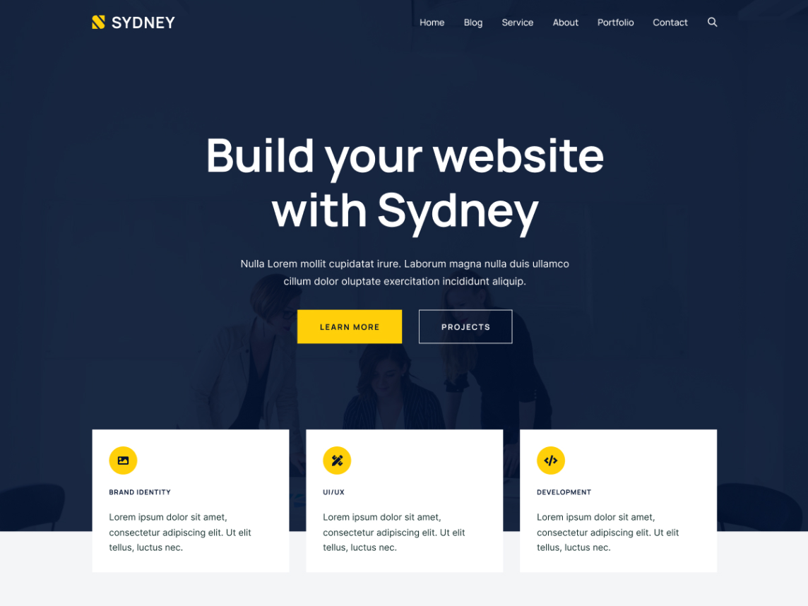Sydney easy-to-use WordPress theme