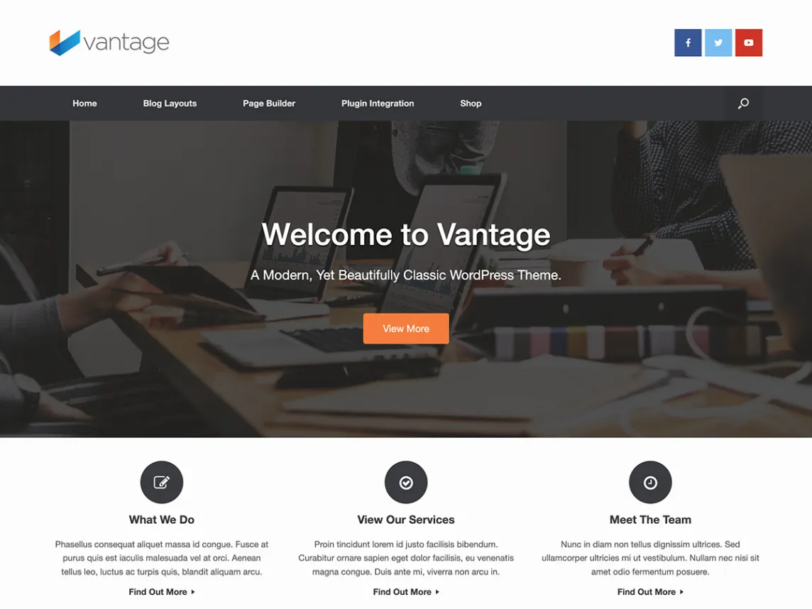 Vantage WordPress business theme