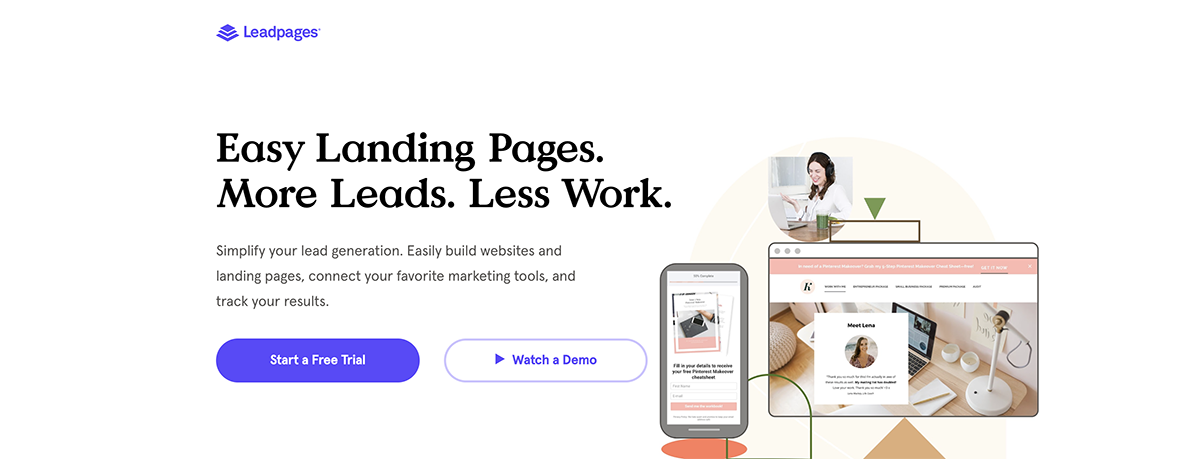 WordPress landing page plugin LeadPages 