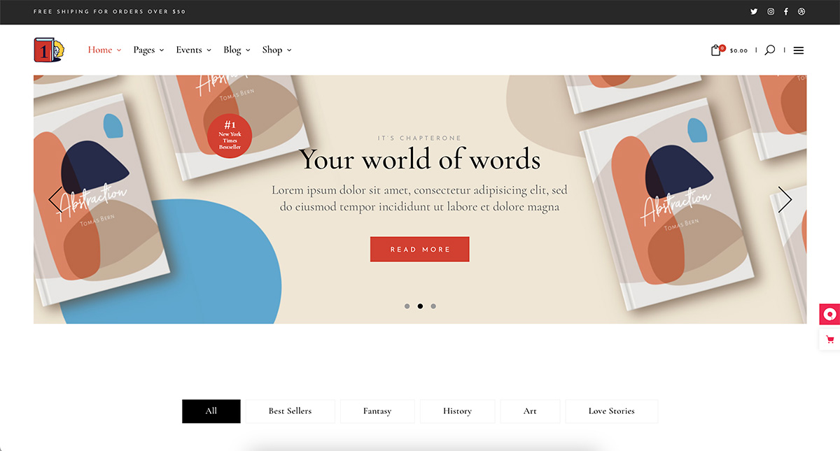 ChapterOne WordPress library theme