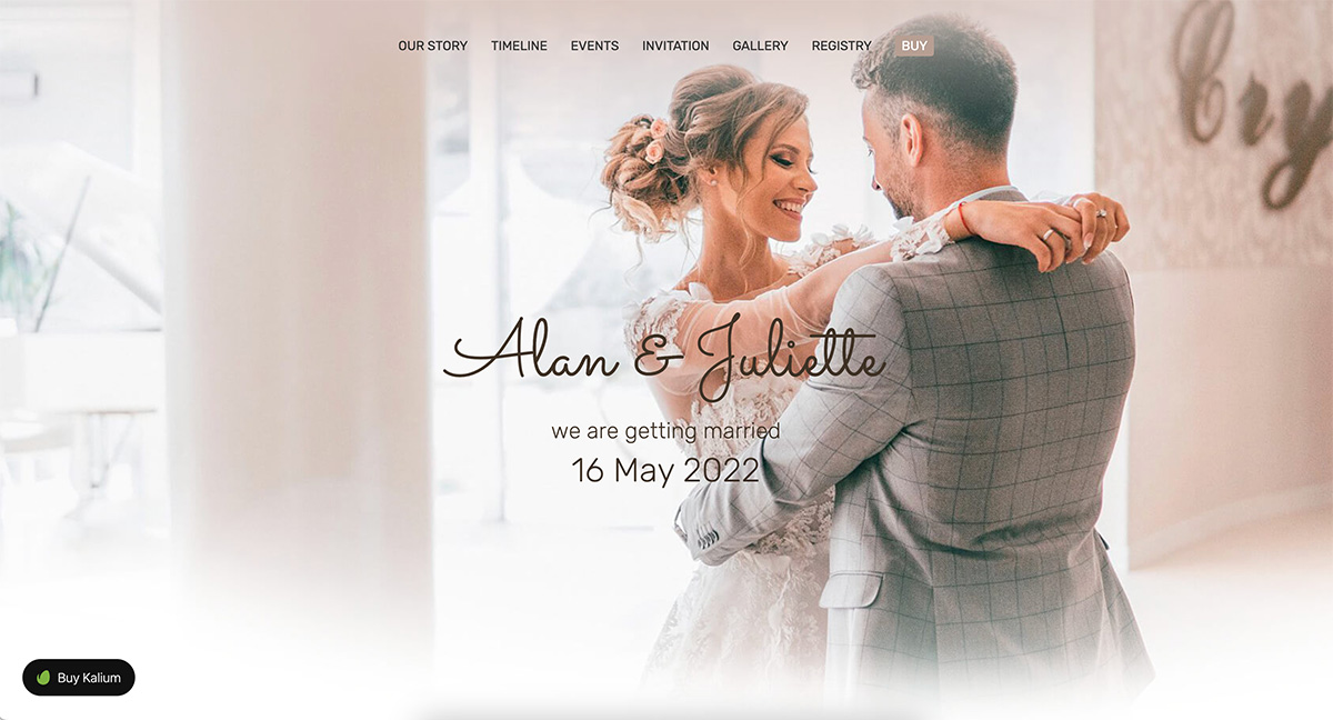 Kalium WordPress wedding theme 