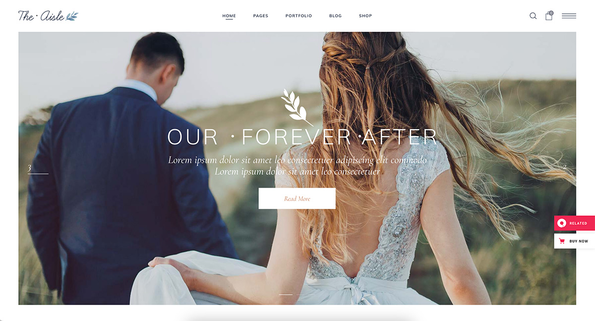 The Aisle WordPress wedding theme