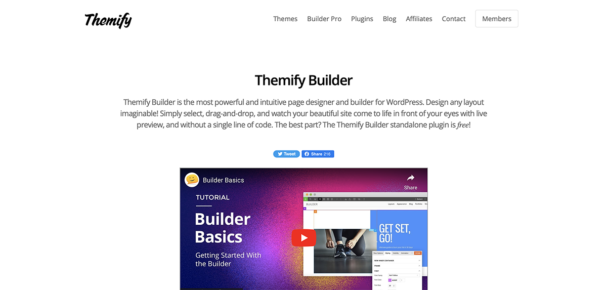 Themify Builder WordPress page builder plugin