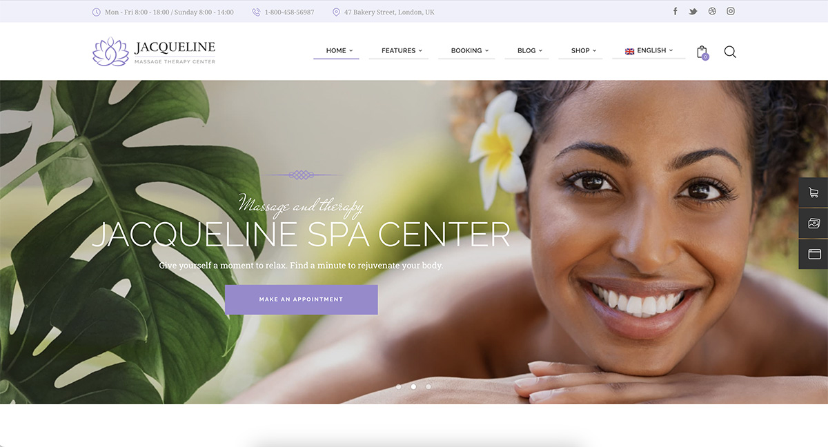 Jacqueline skin care WordPress theme