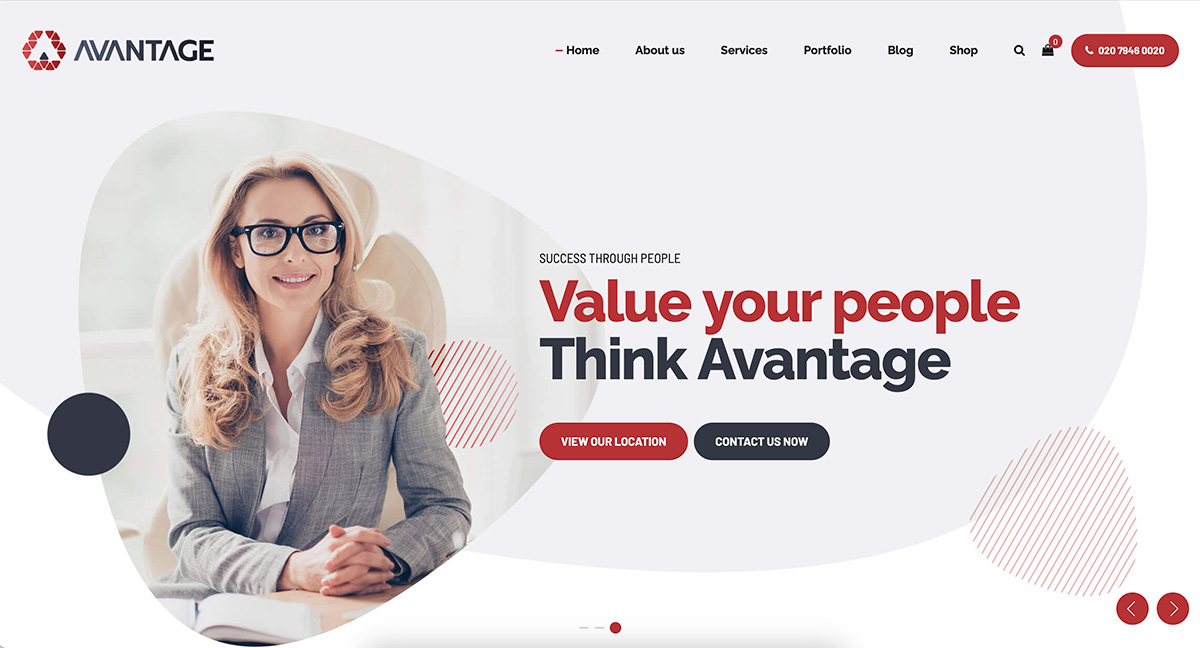 Avantage WordPress life coach theme