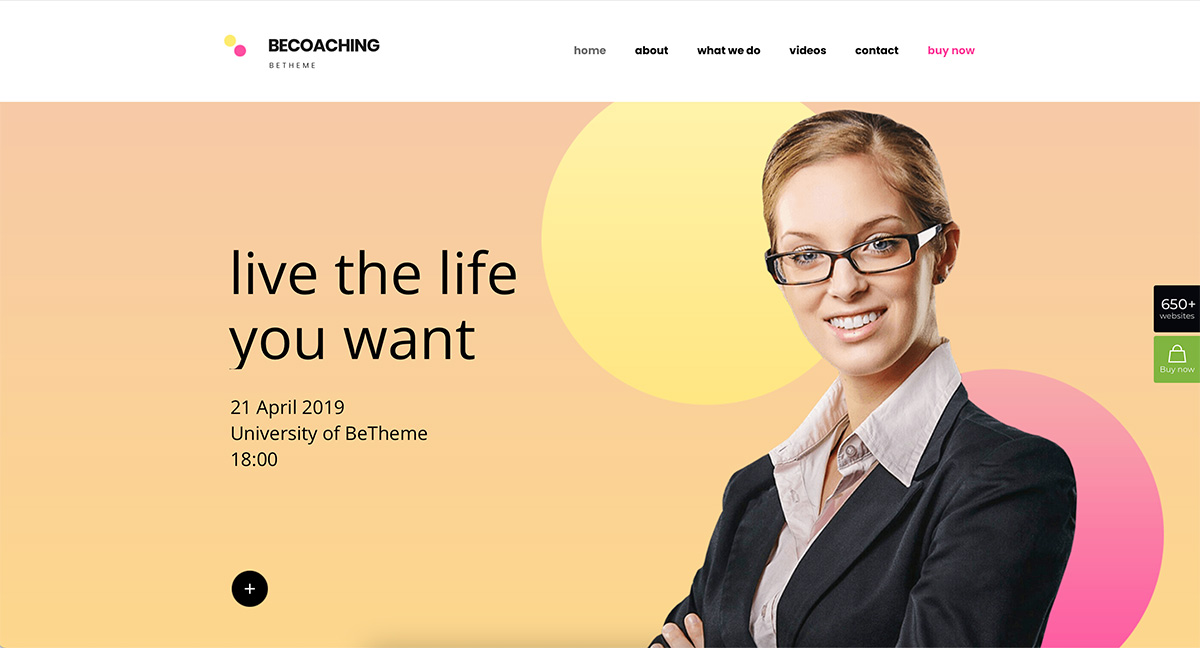 Betheme WordPress life coach theme