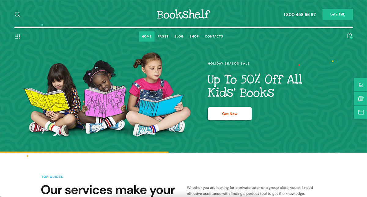 Bookshelf WordPress bookstore theme