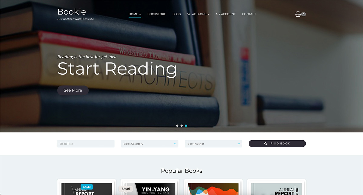 Bookie WordPress bookstore theme