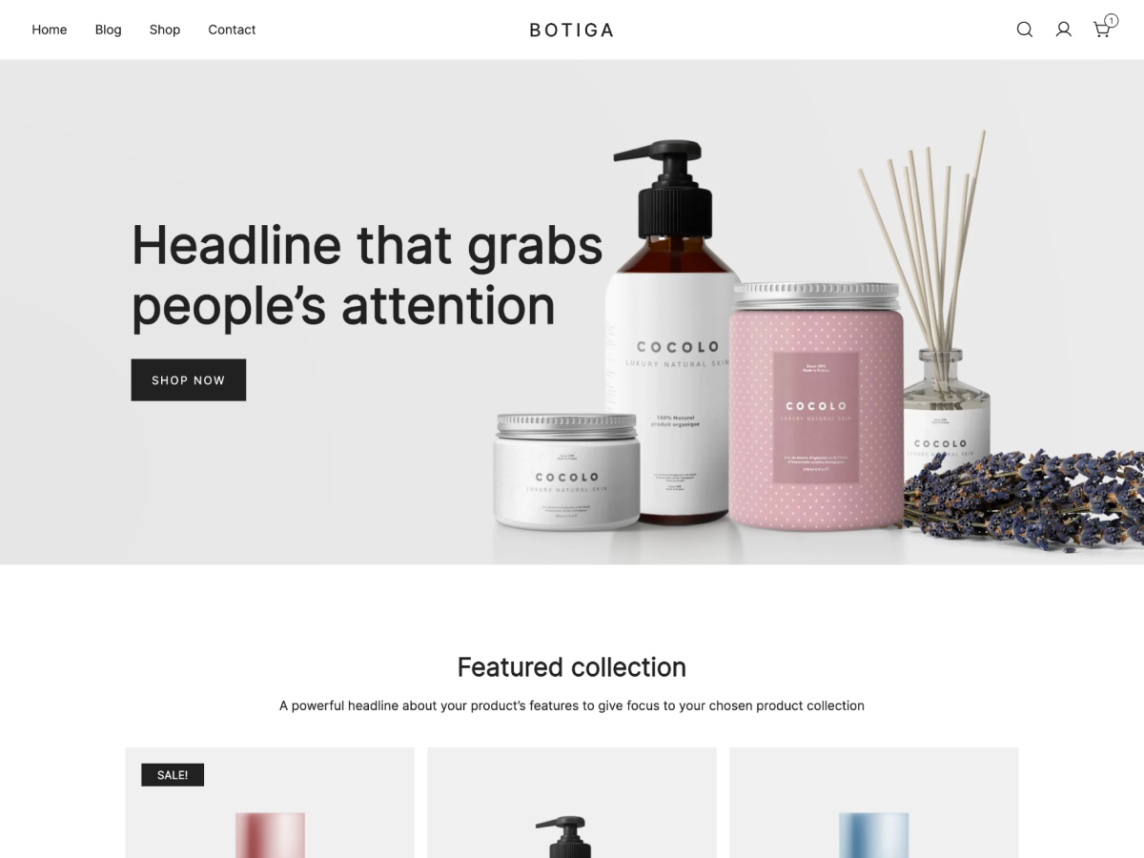 Botiga skin care WordPress theme