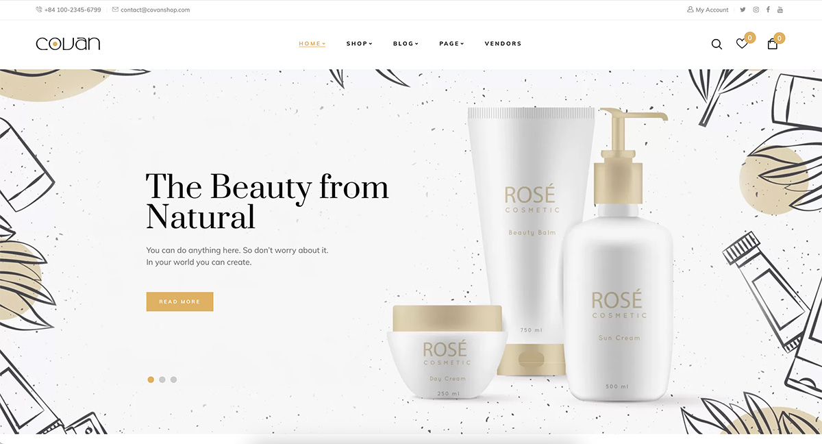 Covan skin care WordPress theme