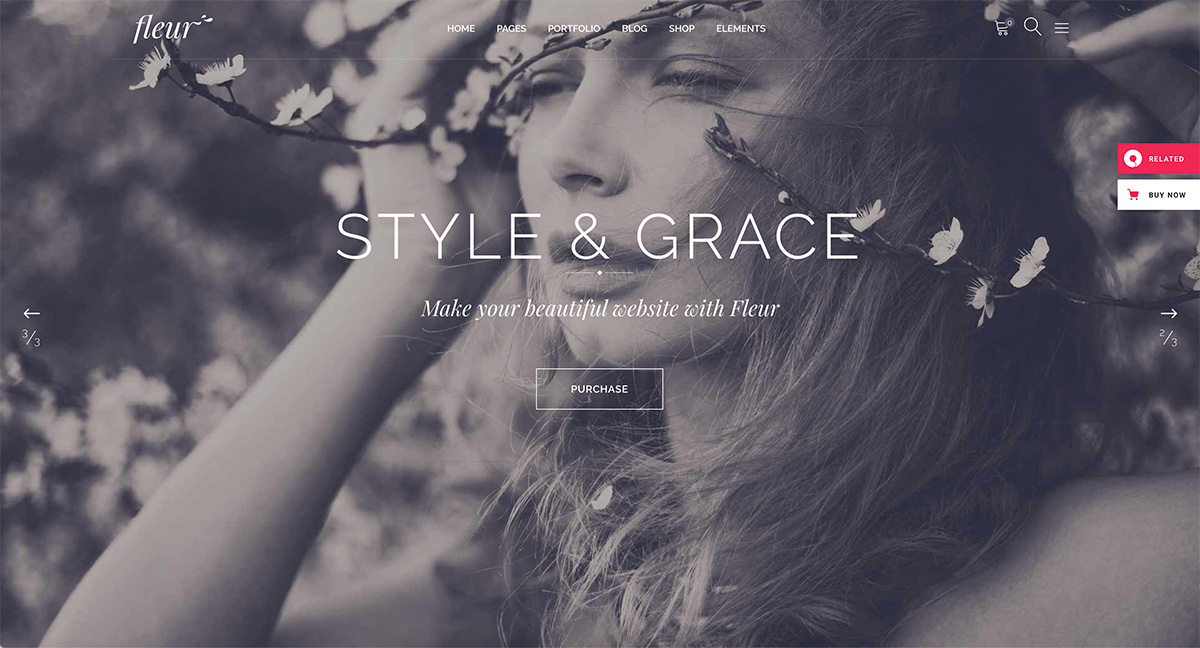 Fleur WordPress wedding theme