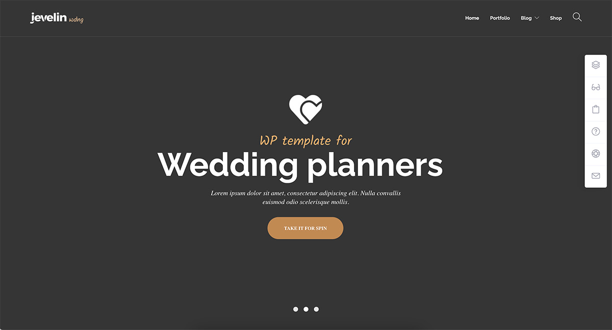 Jevelin WordPress wedding theme 