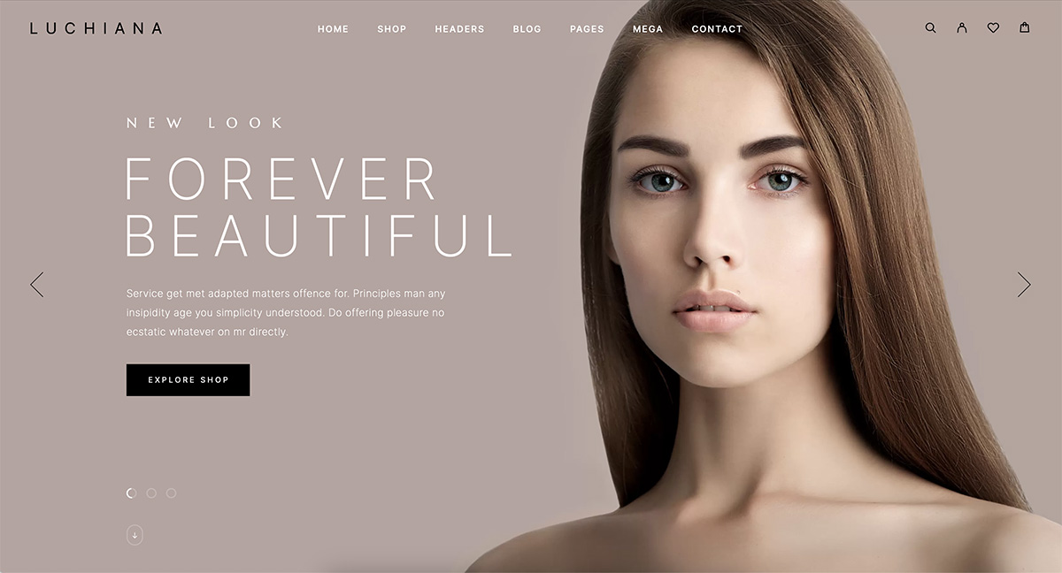 Luchiana skin care WordPress theme