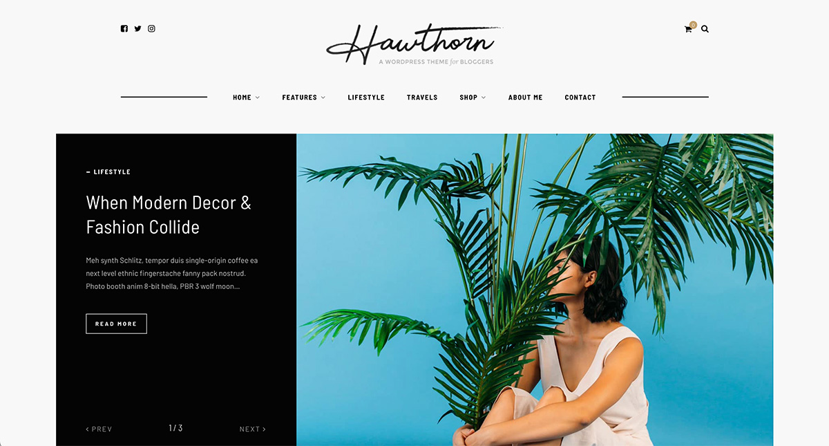 Hawthorn lifestyle WordPress theme