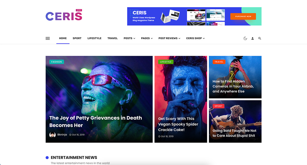 Ceris tech blog WordPress theme