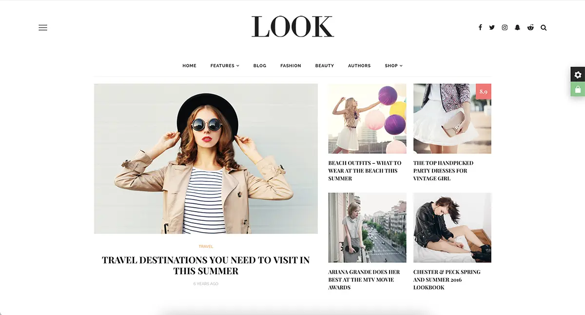 Look fashion blog WordPress theme
