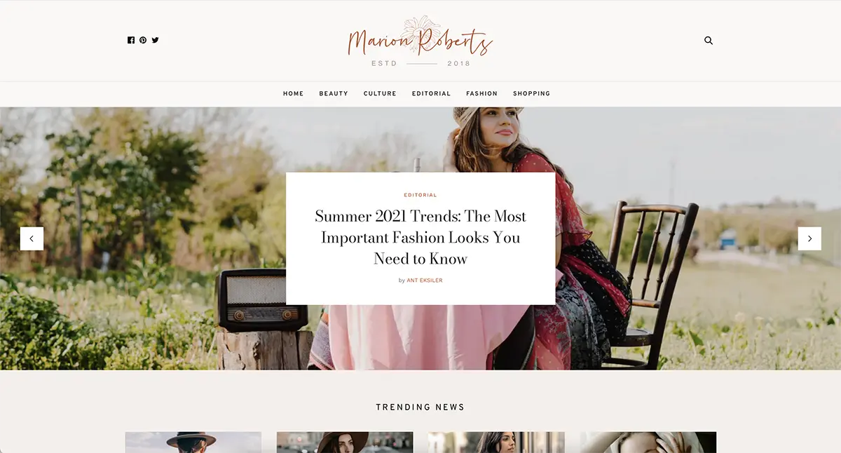 The Voux fashion blog WordPress theme