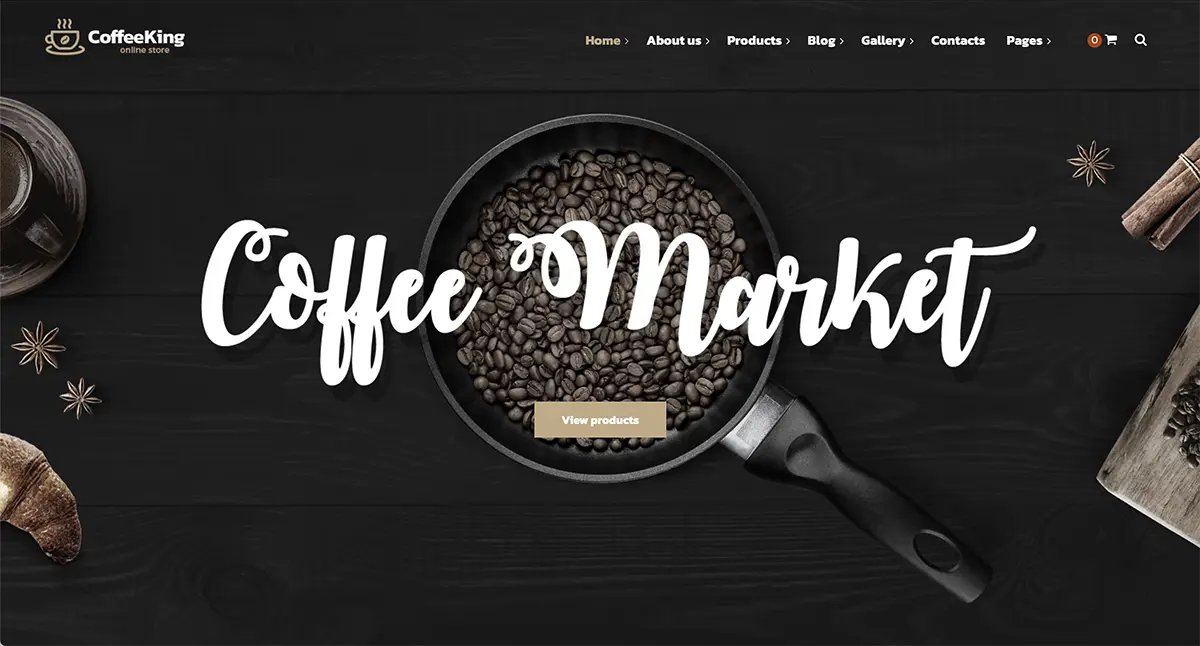 CoffeeKing tea shop WordPress theme 