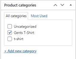 Product categories 