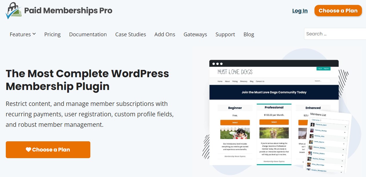 Paid Membership Pro WordPress Paywall Plugin