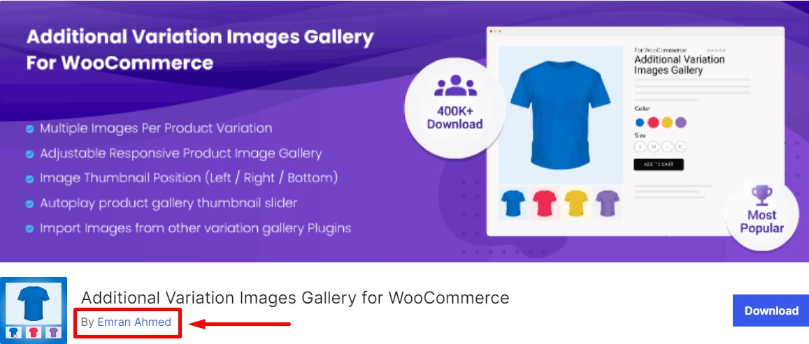 Additional Variation Images Gallery for WooCommerce